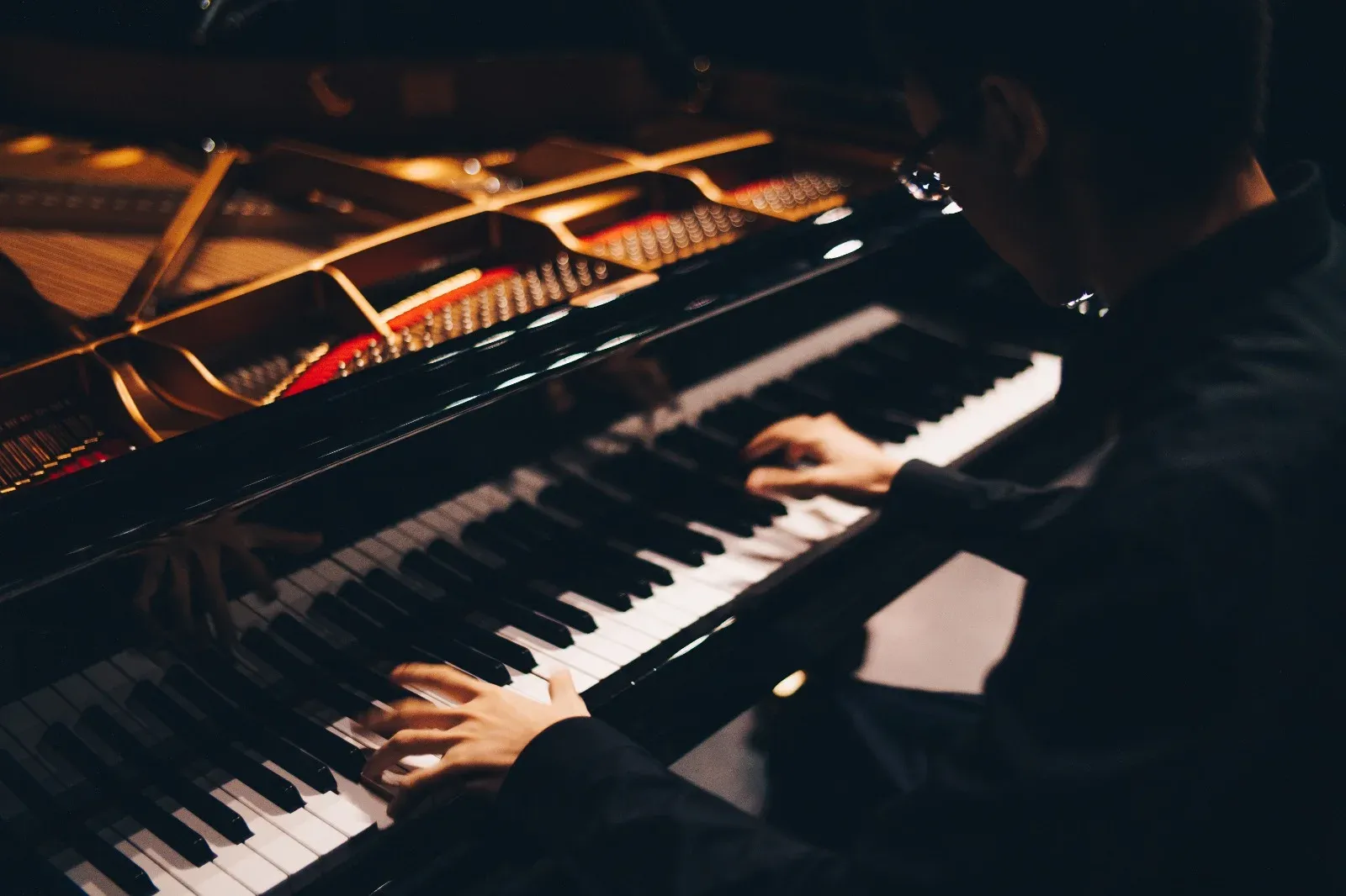 At the keyboard